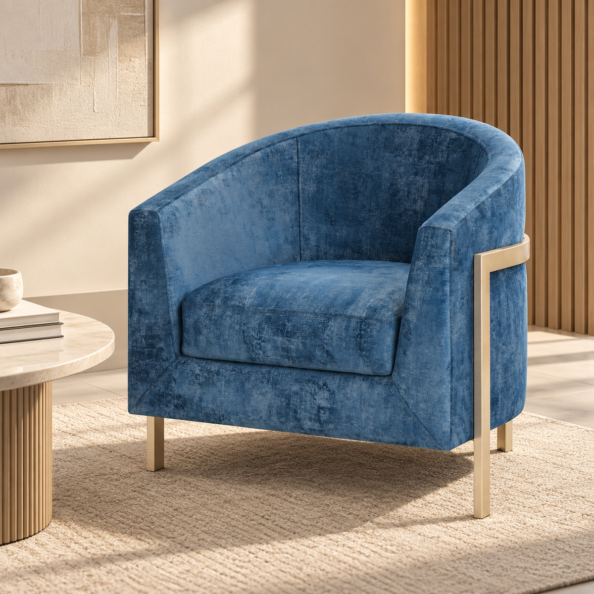 Butaca Berlin Velvet Luxury Navy, Champaña