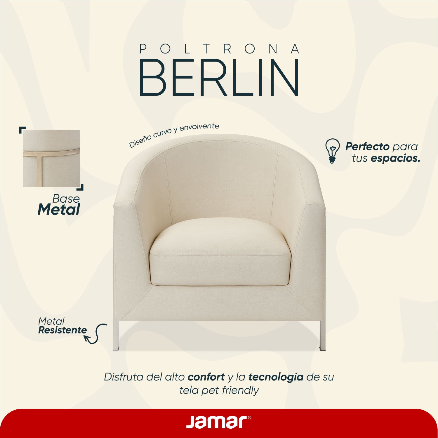 Butaca Berlin Eurolino Preston Marfil, Champaña