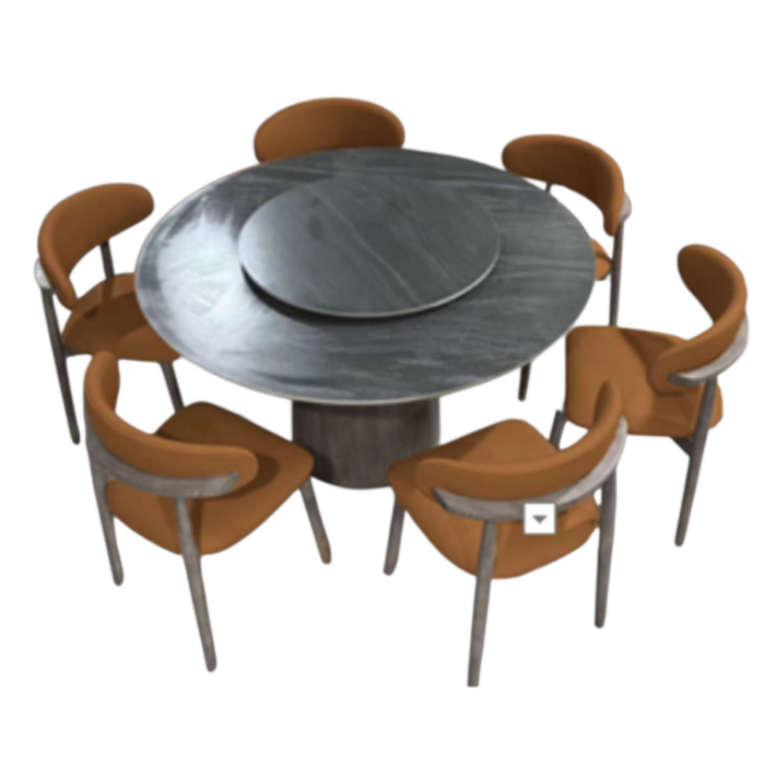 Comedor 6 Puestos Napoli Terra/Gris Circular