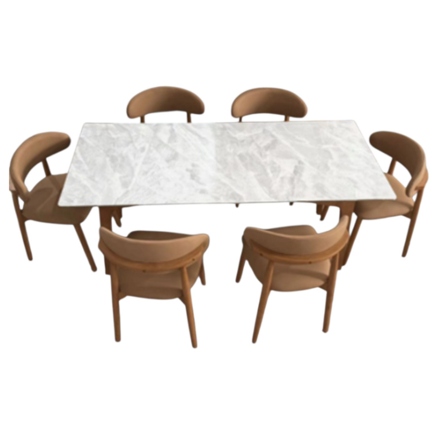 Comedor 6 Puestos Ontario Marmol, Café