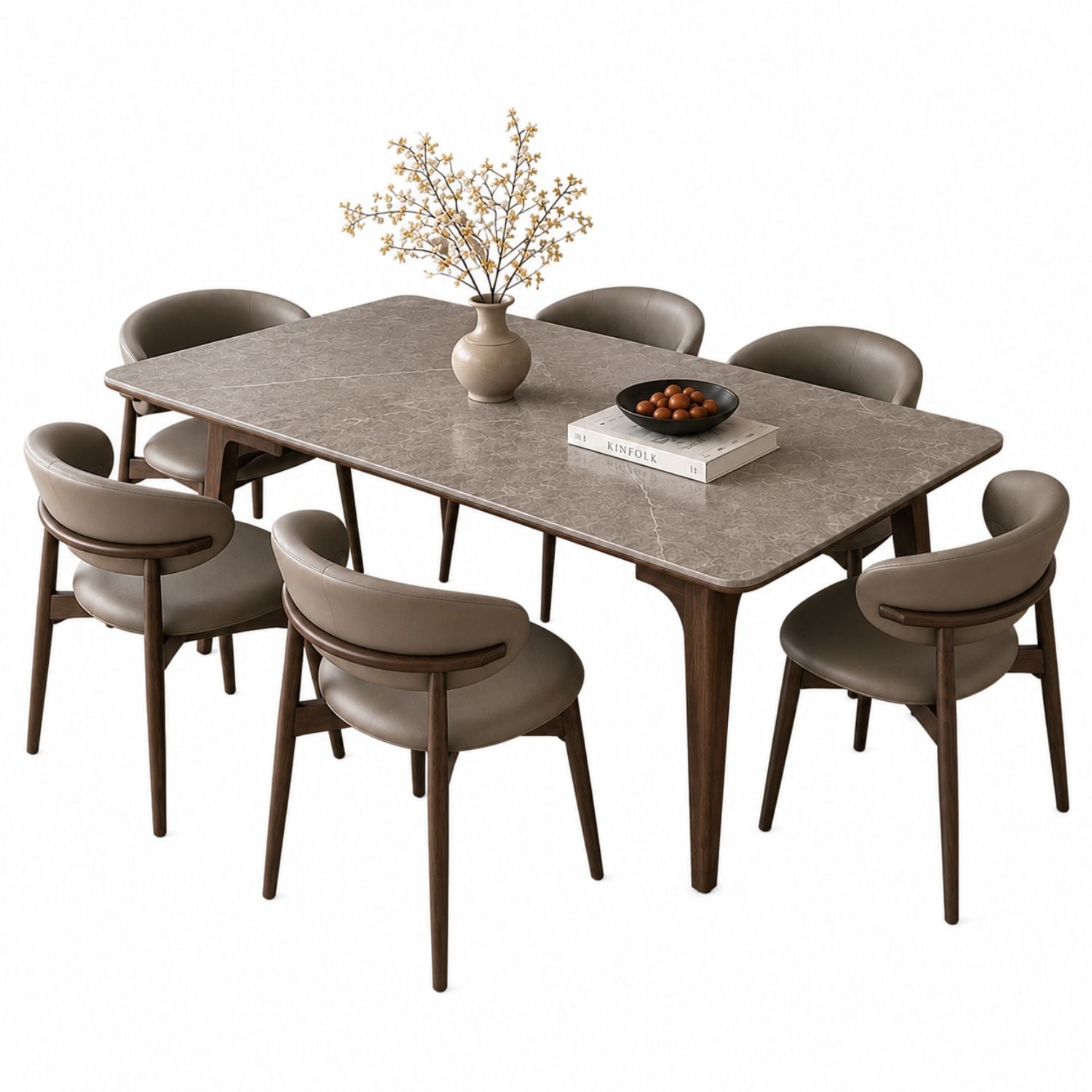 Comedor 6 Puestos Ontario Marmol, Gris