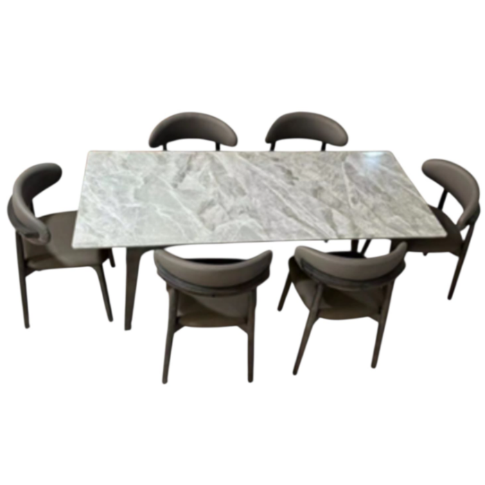 Comedor 6 Puestos Ontario Marmol, Gris