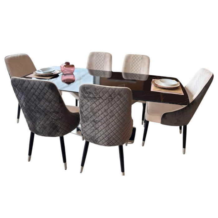 Comedor 6 Puestos Monik Negro, Silver