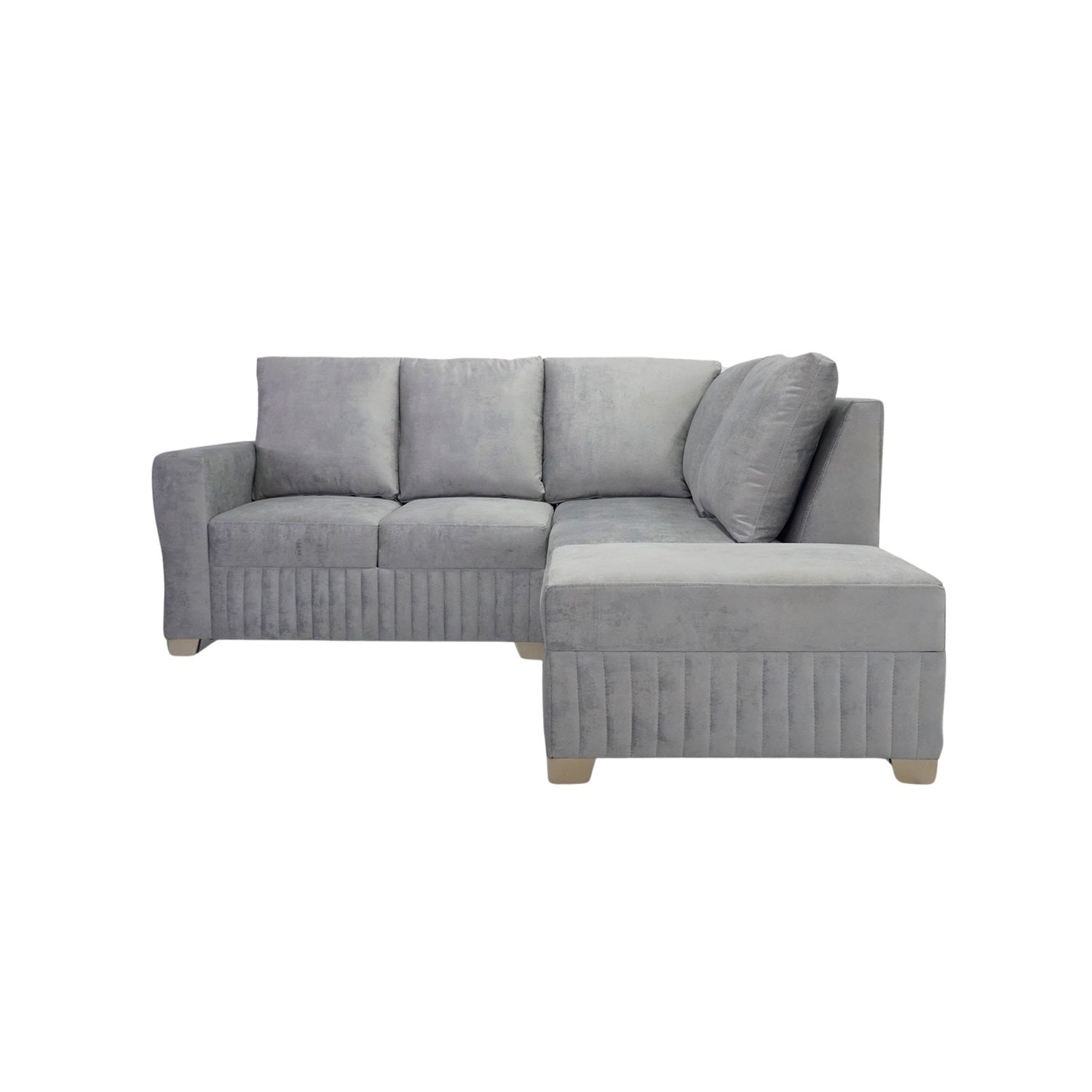 Sala Rinconera Tampa Velvet Luxury Gris, Champaña