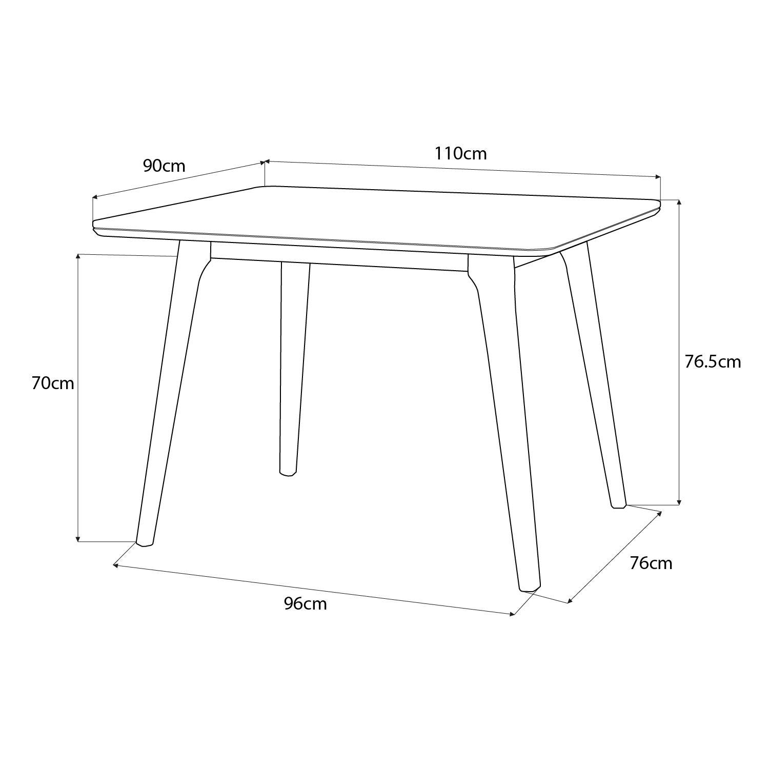 Comedor 4 Puestos Dalton Eurolino Vitore Trigo, Natural