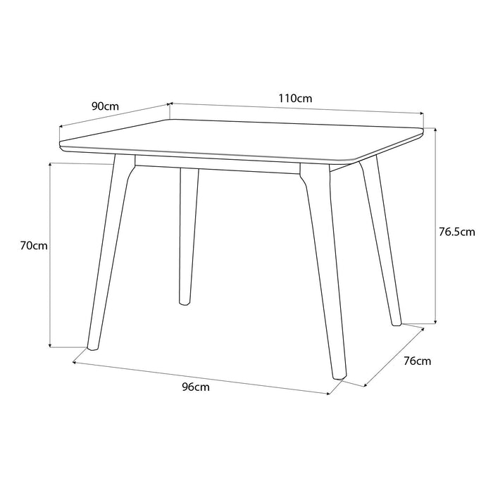Comedor 4 Puestos Dalton Eurolino Vitore Trigo, Natural