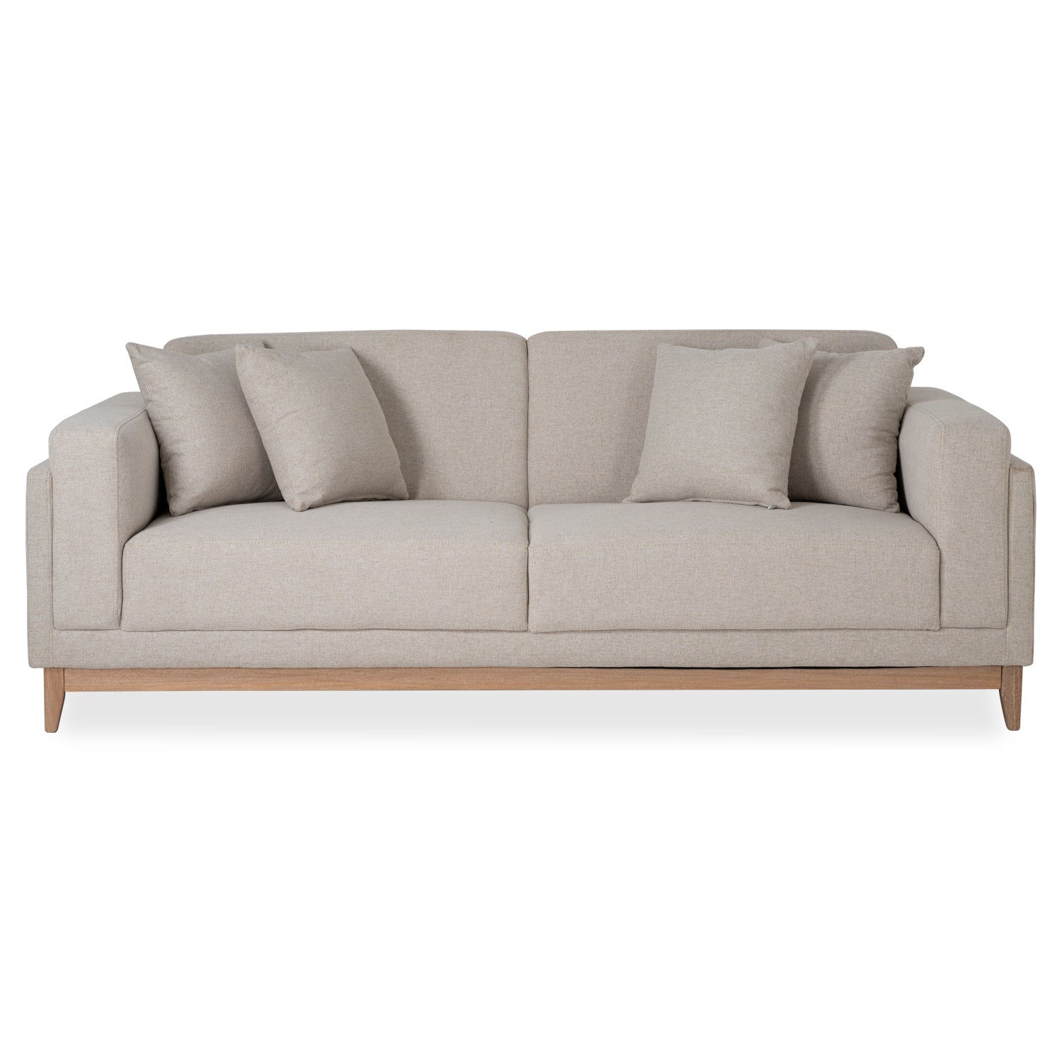 Sofá 3 Puestos Denise Lino Verona Beige, Natural