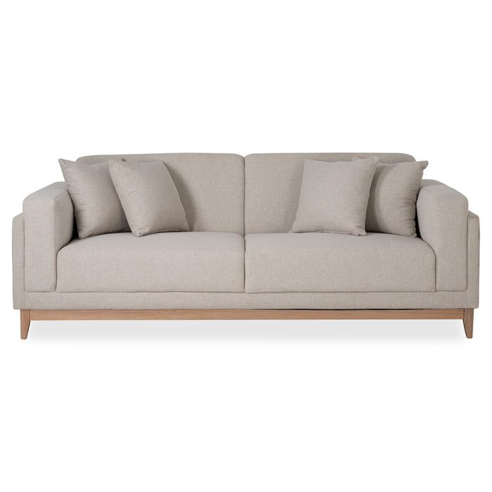 Sofá 3 Puestos Denise Lino Verona Beige, Natural