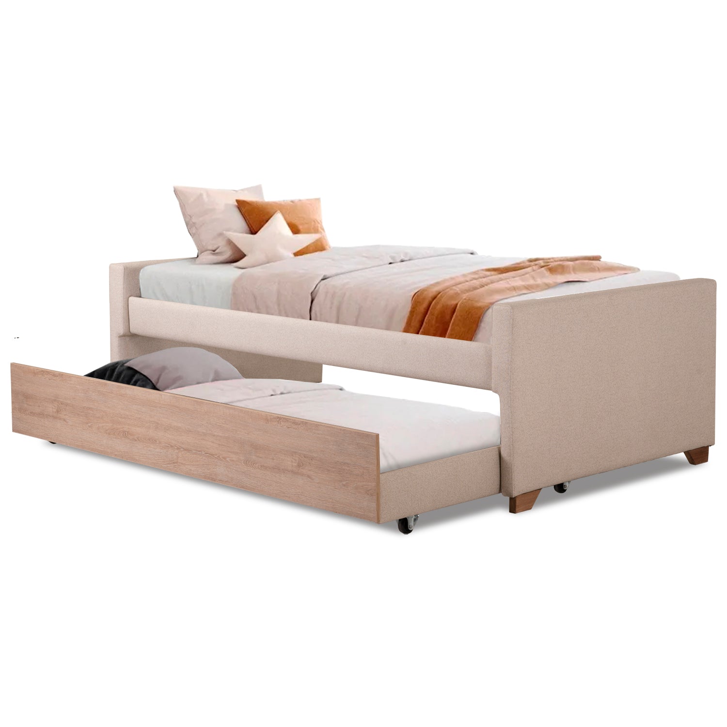 Cama Auxiliar Dúplex Malta Eurolino Beige, Natural