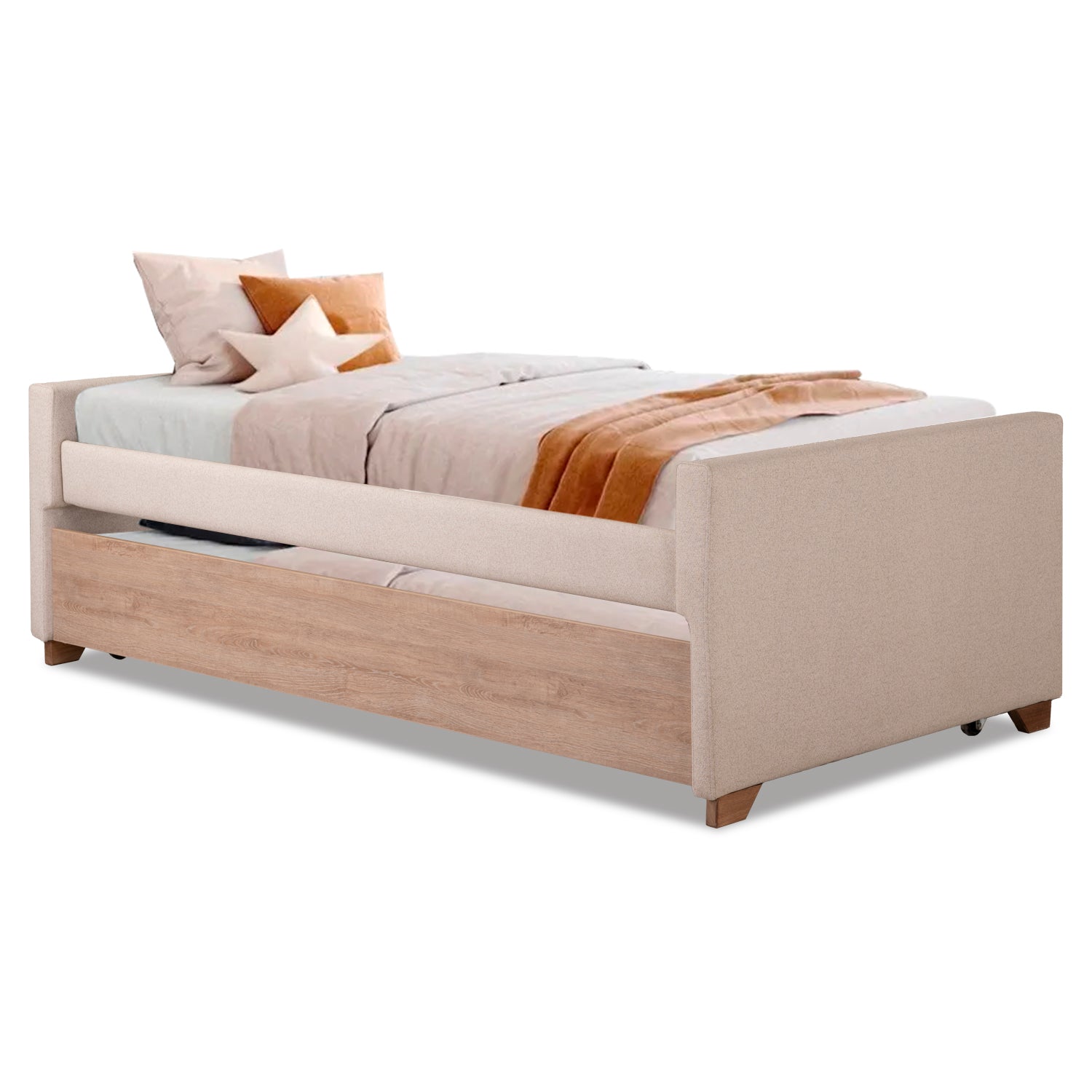 Cama Auxiliar Dúplex Malta Eurolino Beige, Natural
