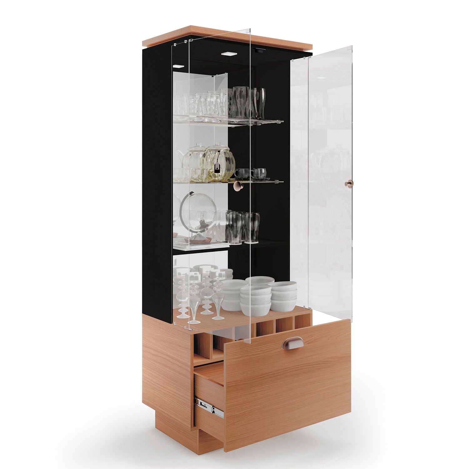 Vitrina Aura Natural Oscuro, Negro