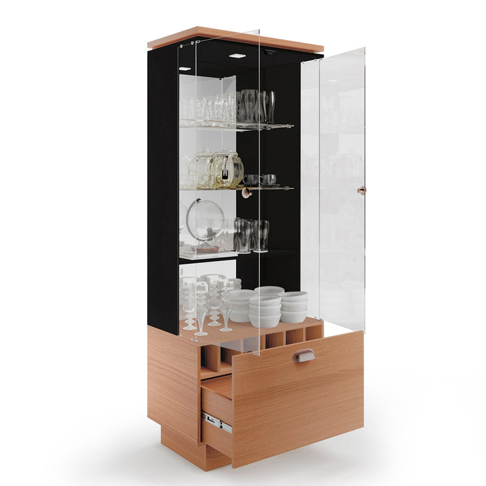 Vitrina Aura Natural Oscuro, Negro