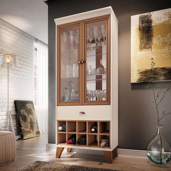Vitrina Opel Natural Oscuro, Off White
