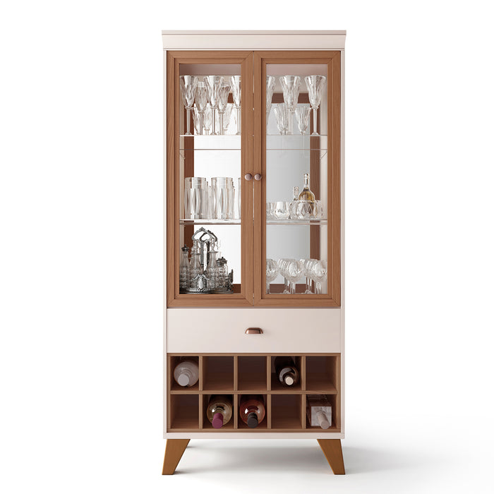 Vitrina Opel Natural Oscuro, Off White