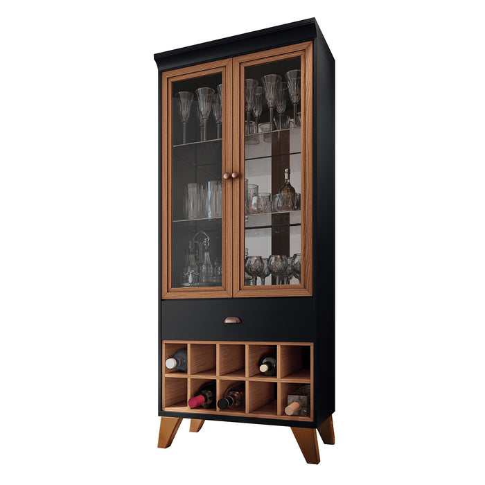 Vitrina Opel Natural Oscuro, Negro