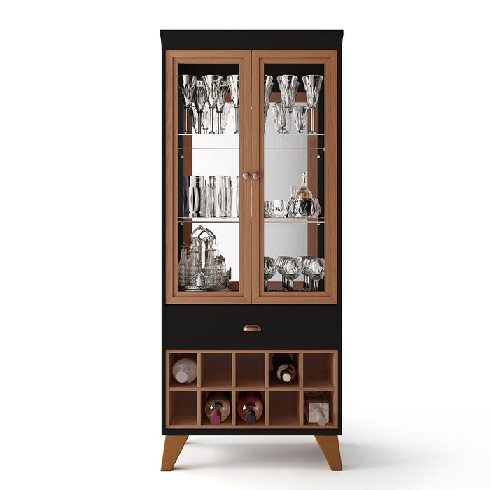Vitrina Opel Natural Oscuro, Negro