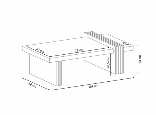 Mesa de Centro Luna Natural, Negro