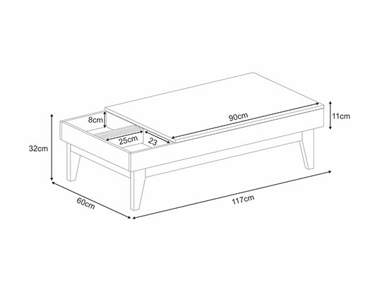 Mesa de Centro Vitta Natural Oscuro, Off White