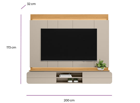 TVpad３ Panel de Tv Zurich Natural, Off White – Muebles Jamar Panamá
