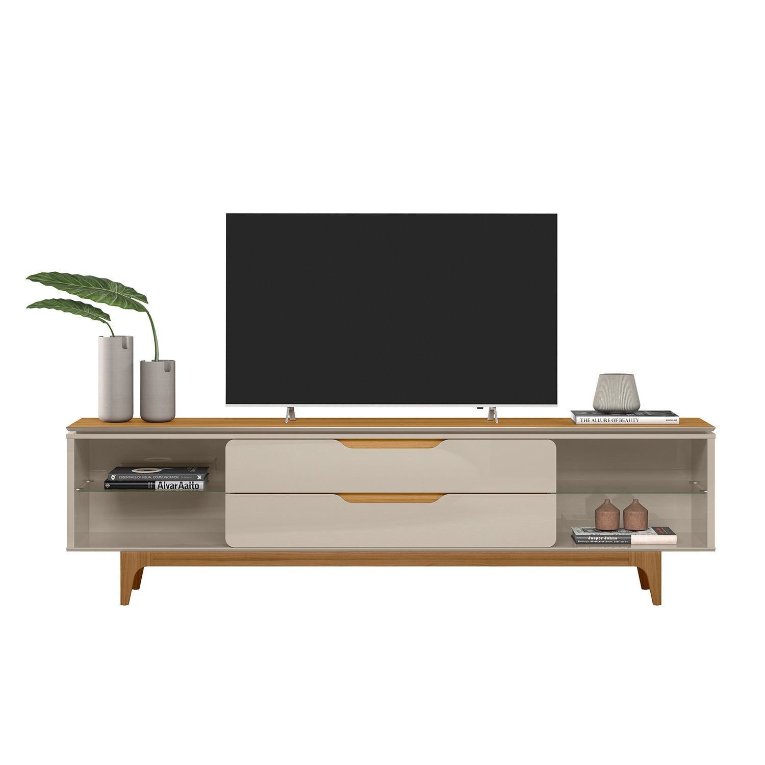 Mesa de Tv Lila Natural, Off White