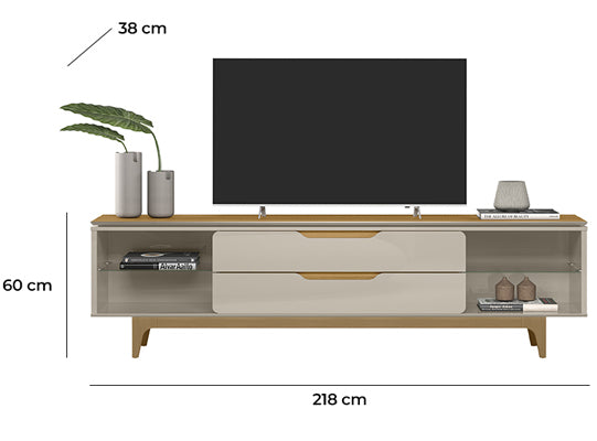 Mesa de Tv Lila Natural, Off White