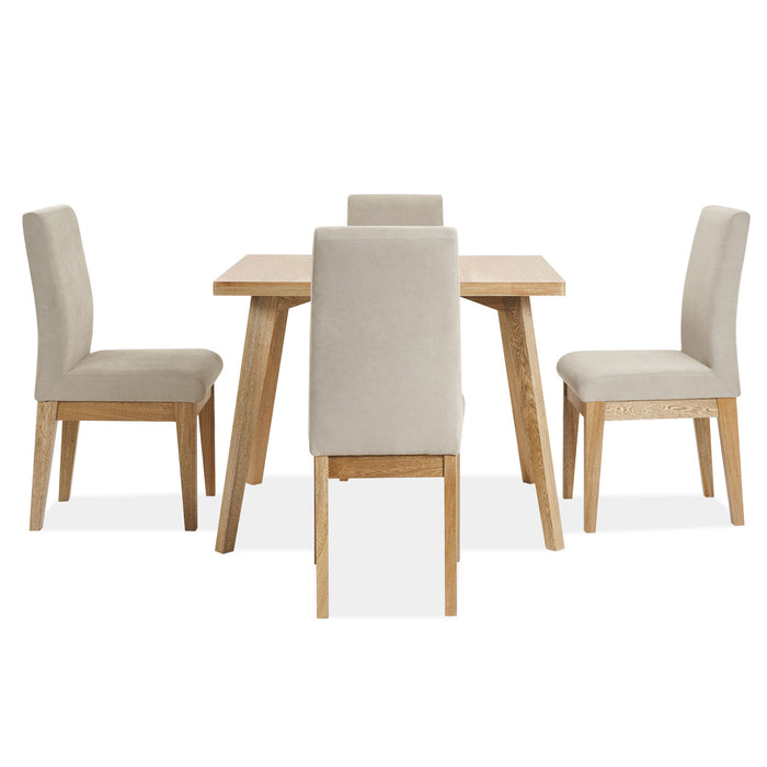 Comedor 4 Puestos Cannes Microfibra Camel, Natural