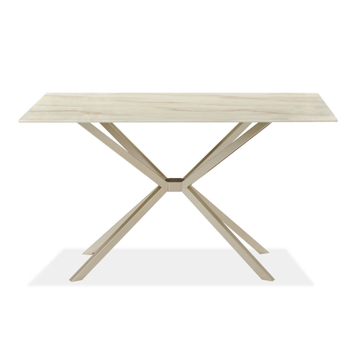 Comedor 6 Puestos Sevilla Velvet Zarem Ivory, Champaña