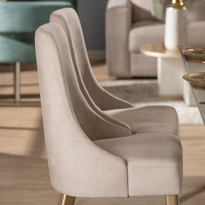 Comedor 6 Puestos Sevilla Velvet Zarem Ivory, Champaña