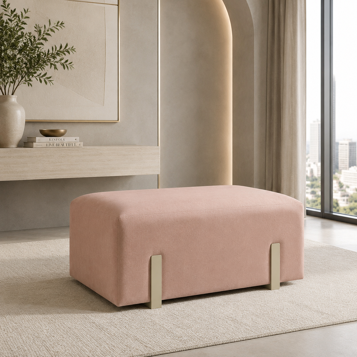 Puff Sevilla Velvet Galicia Rosa, Champaña