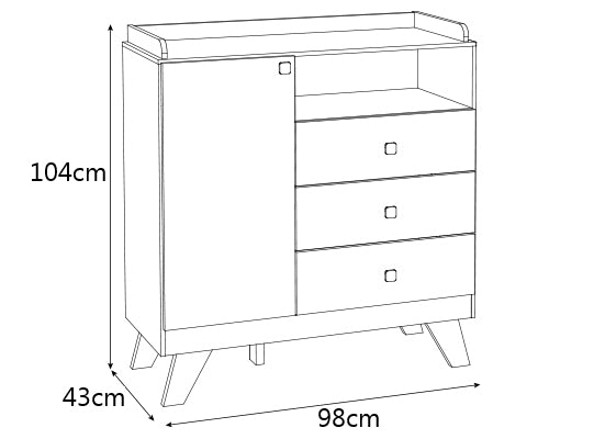 Comoda Buxy Blanco, Natural