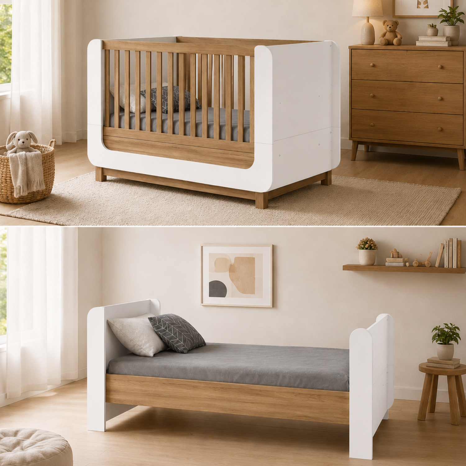 Cuna Trendy Blanco, Natural