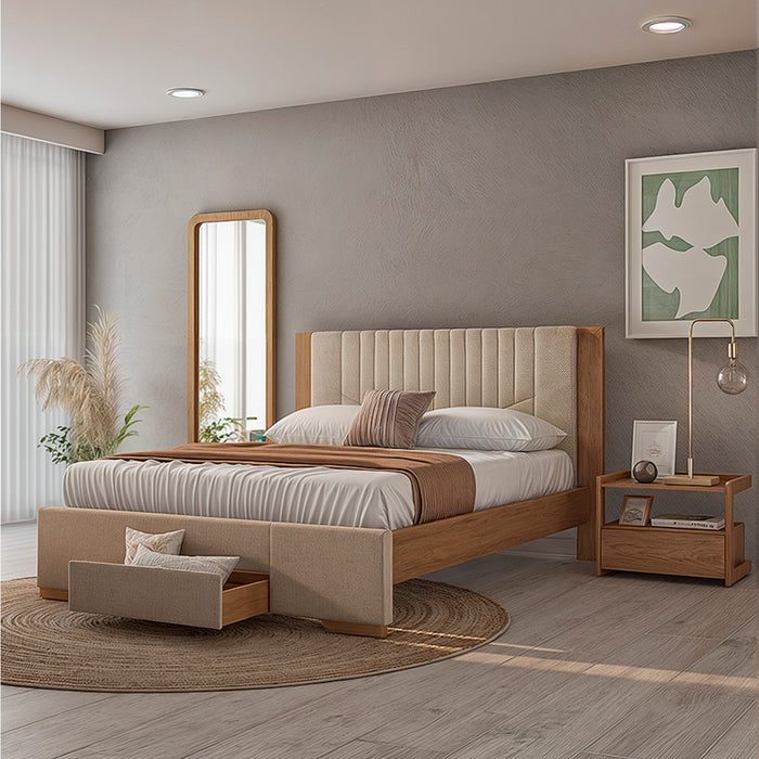 Cama Queen Montinni Marfil, Natural