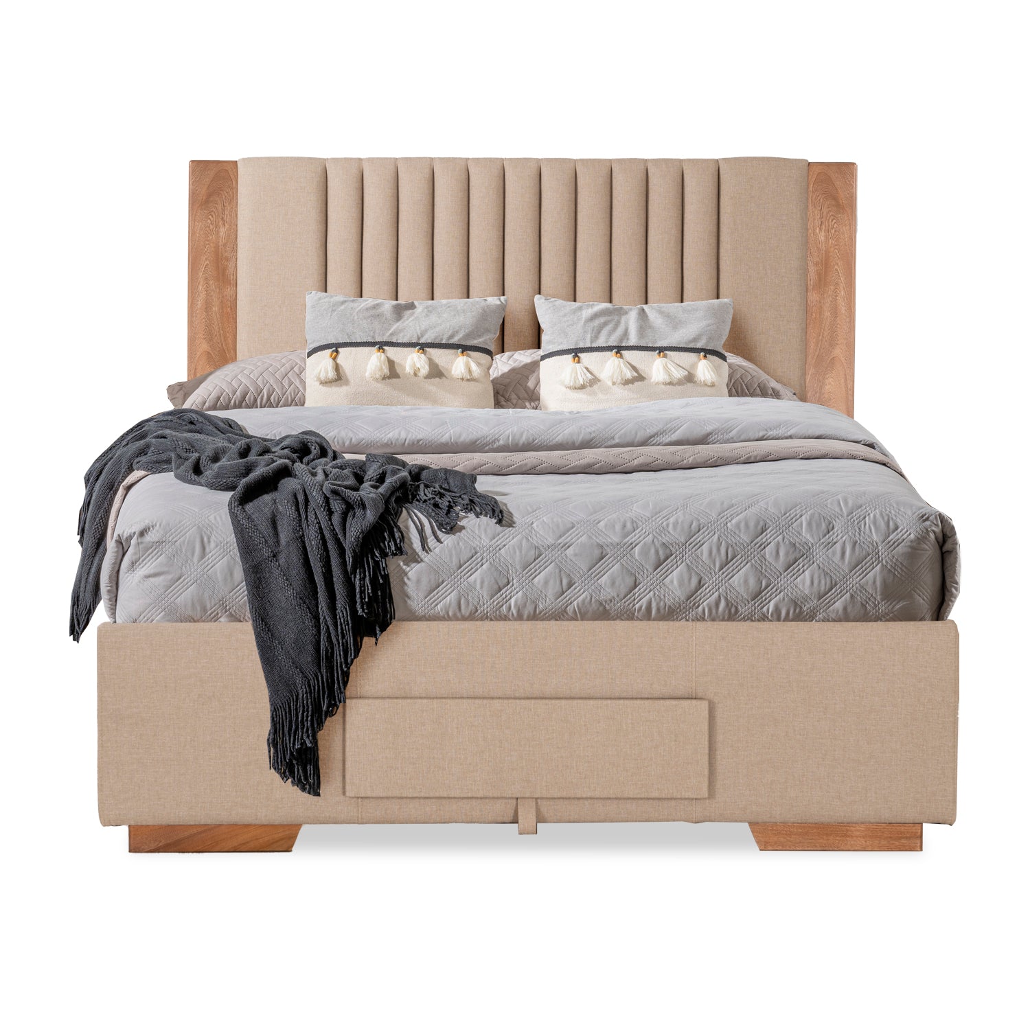 Cama Queen Montinni Eurolino Marfil, Natural