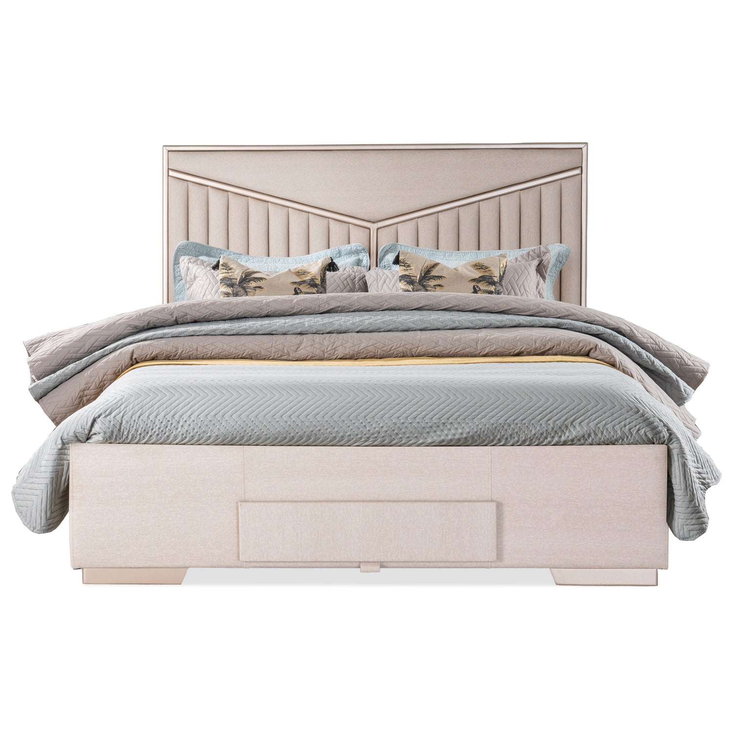 Cama Queen Versalles Beige, Champaña