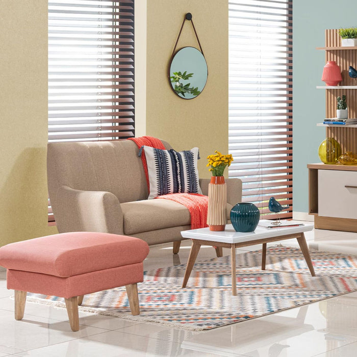 Sofá Lugo 2 puestos Eurolino Marbella Beige, Natural