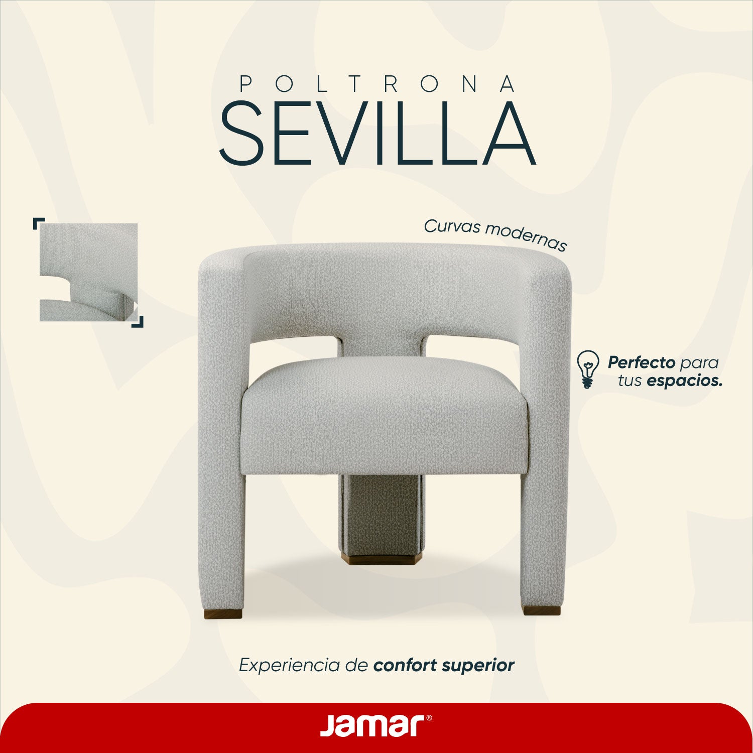 Butaca Sevilla Eurolino Marfil, Natural