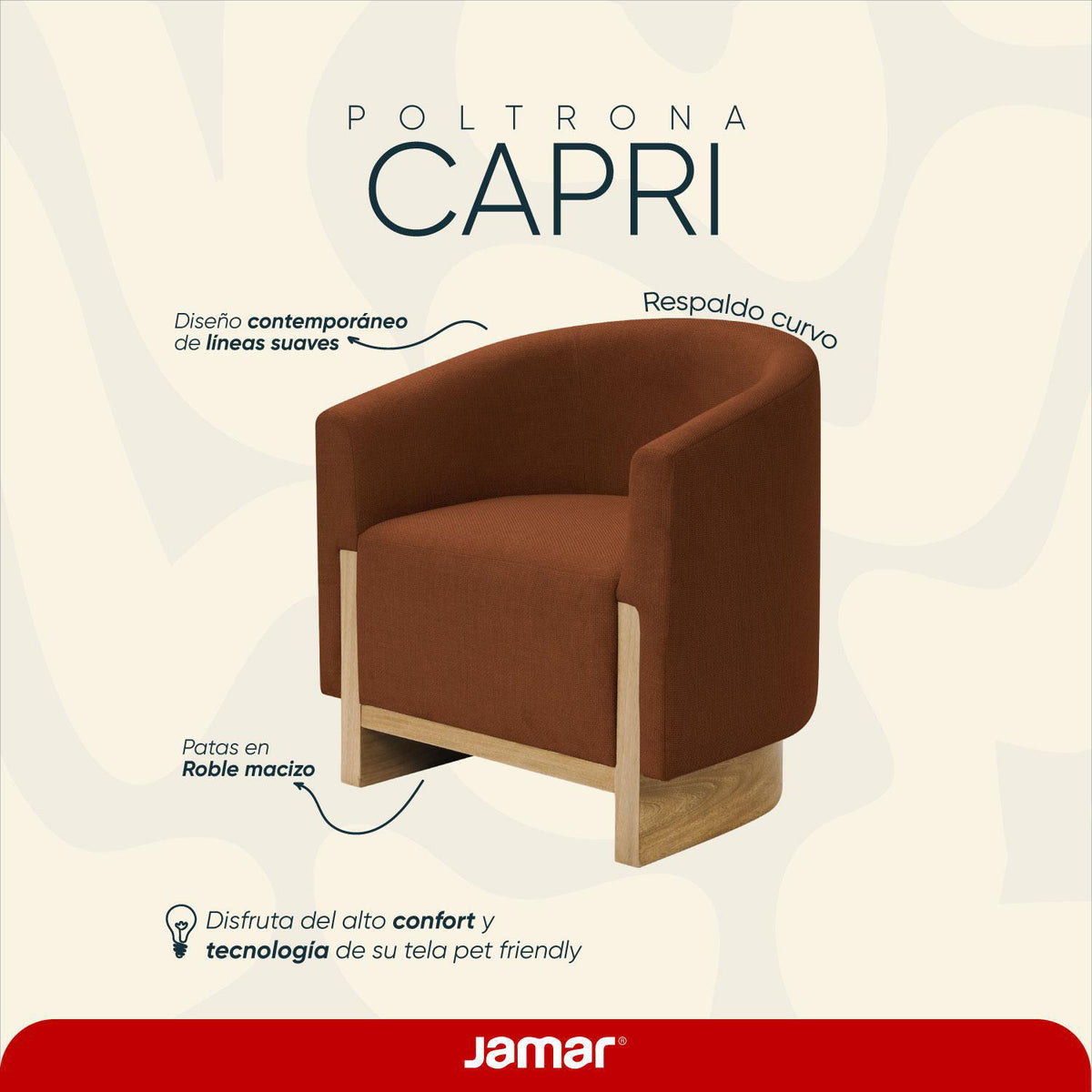 Butaca Capri Lino Terra, Natural