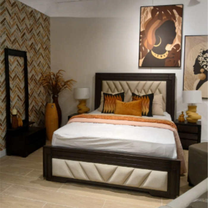 Recamara Queen Lux Marfil, Natural Oscuro