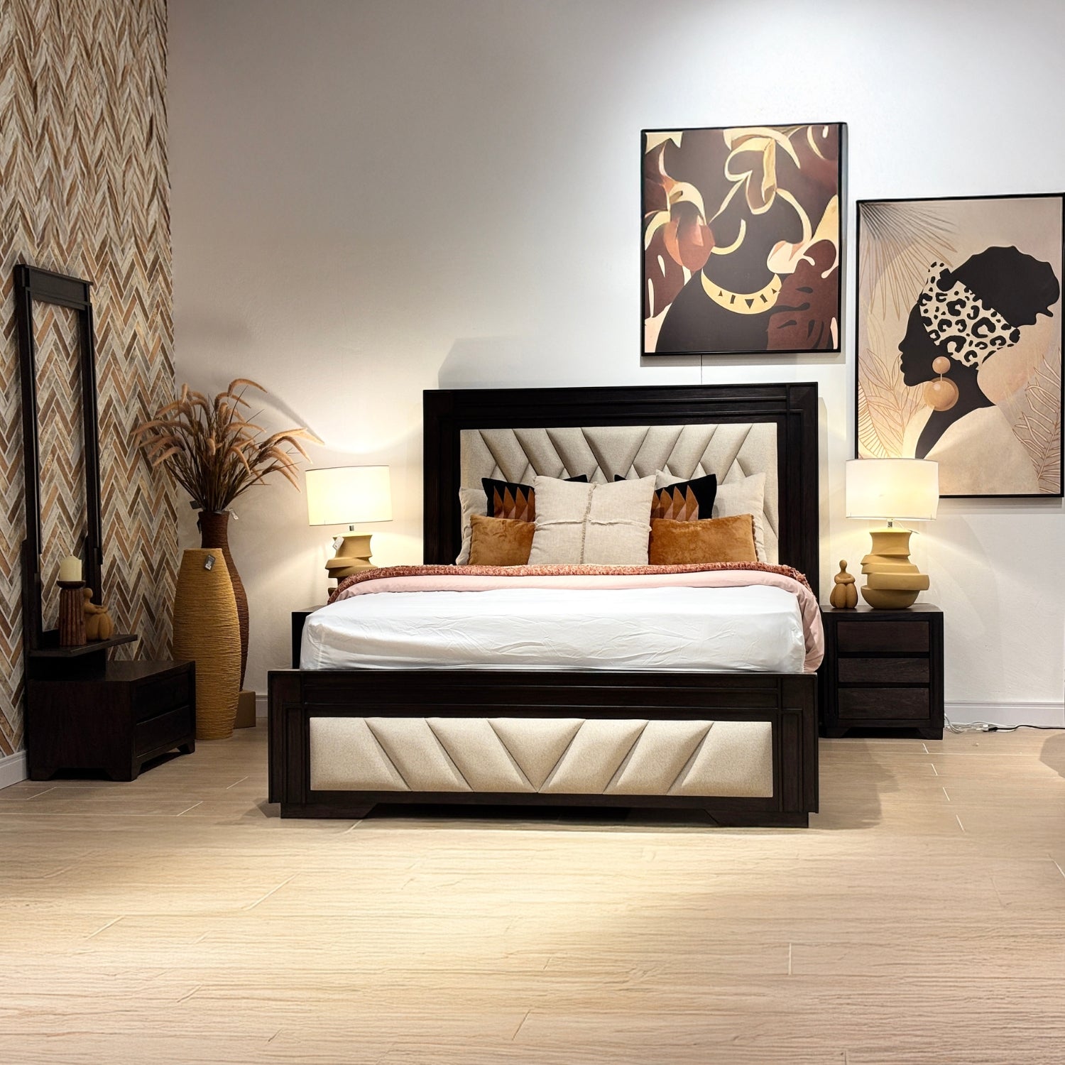 Recamara Queen Lux Marfil, Natural Oscuro
