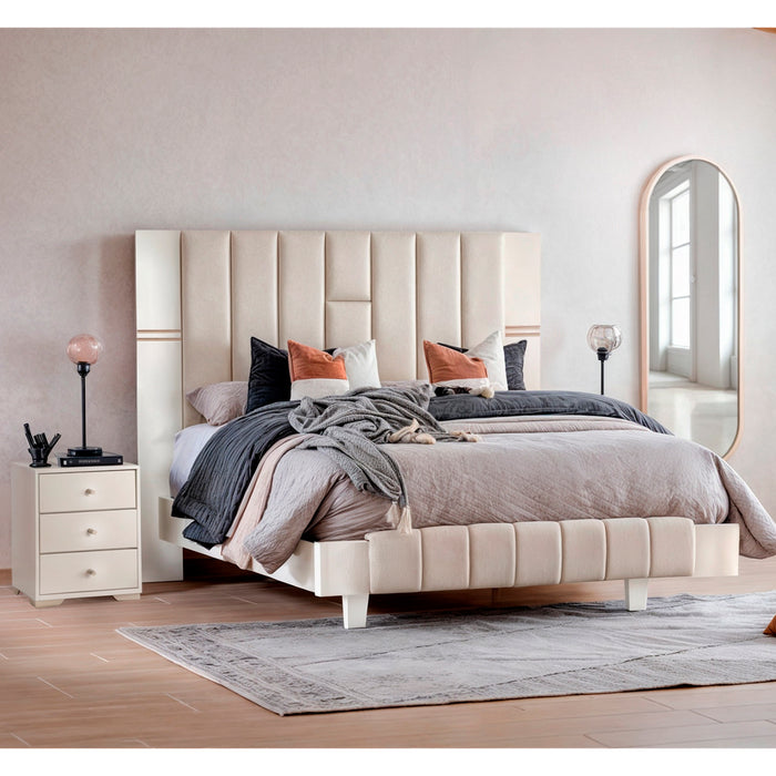 Cama Queen Detroit Greige, Champaña