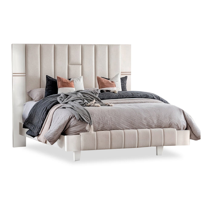 Cama Queen Detroit Greige, Champaña