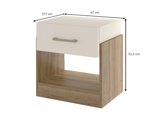 Mesa de Noche Barton Natural, Off White