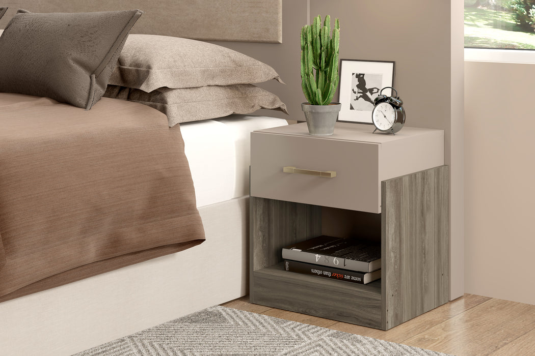 Mesa de Noche Barton Natural Oscuro, Taupe