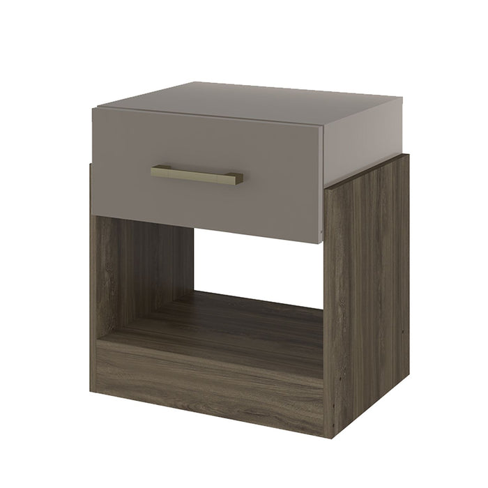 Mesa de Noche Barton Natural Oscuro, Taupe