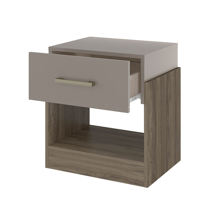 Mesa de Noche Barton Natural Oscuro, Taupe