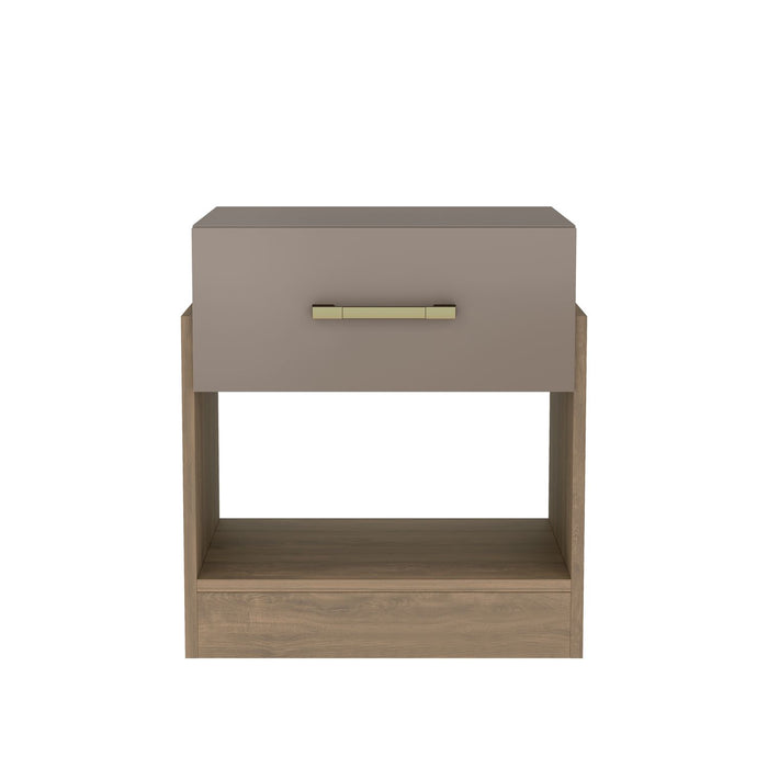 Mesa de Noche Barton Natural Oscuro, Taupe