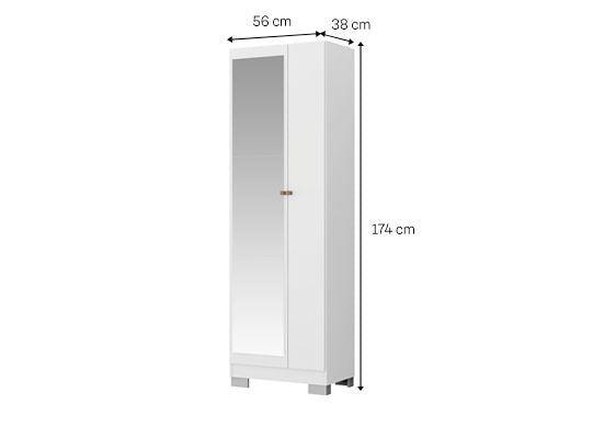 Mueble Almacen Espejo Aron  Blanco
