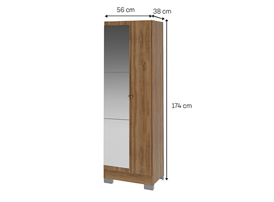 Mueble Almacen Espejo Aron  Natural Oscuro