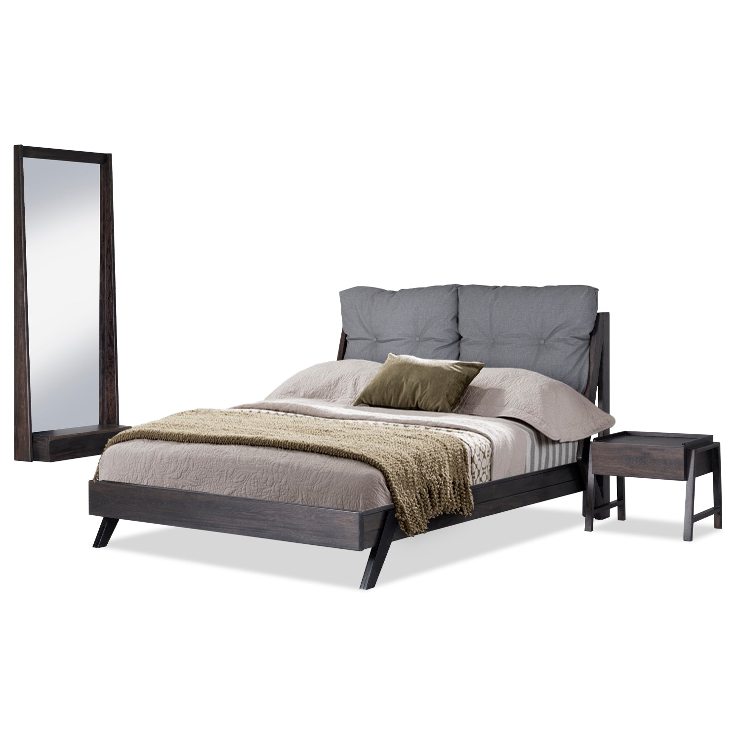 Cama Queen Alky Roble, Negro