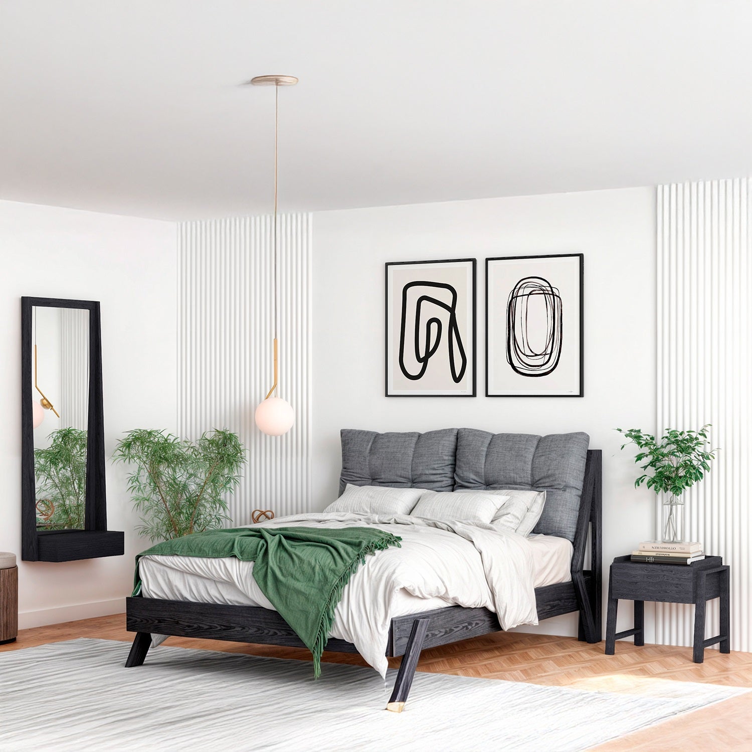 Cama Queen Alky Roble, Negro